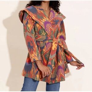 Alden Adair Beth Coat In Royal Ikat